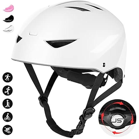 Jim's Store Kids Bike Helmet Protective Gear Children Teenager Kids Skate Helmet Age Guide 6-16 Years for Roller Scooter Skateboard BMX Bicycle (bright white) Cover