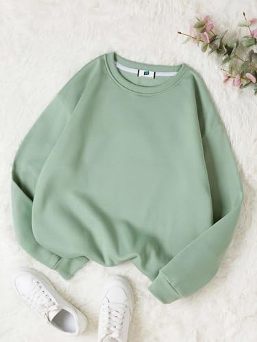 Image of SXV STYLE Solid Plain Unisex Cotton Oversized Baggy Sweatshirt