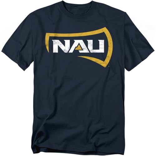 Northern Arizona University Official Distressed Primary Logo Unisex Adult T Shirt Northern Arizona University Large
