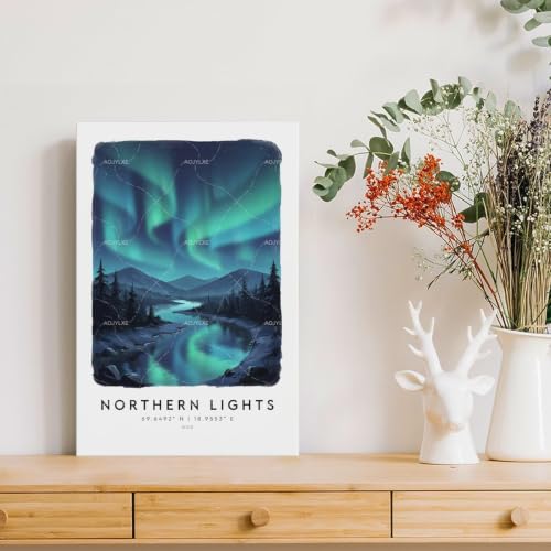 Poster aquarelle de Northern Lights 50x75 cm grand format