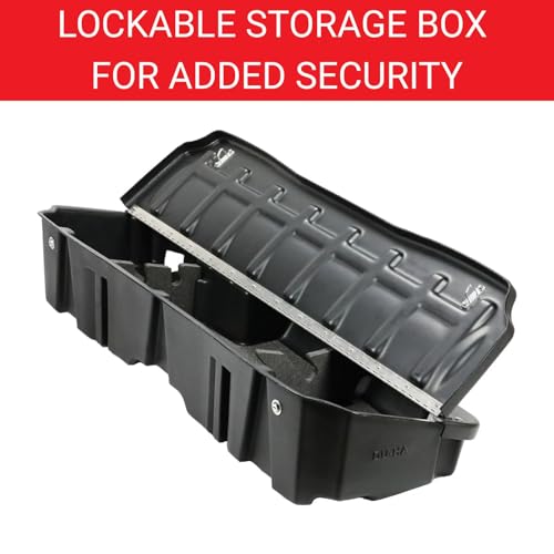 DU-HA 10410 Lockable Under Seat Storage fits 2019-2025 Chevy Silverado/GMC Sierra LD Crew Cab & 2020-2025 HD Crew Cab | Black Heavy-Duty Back Seat Lockbox | Includes 2 Keys