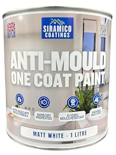 SIRAMICO COATINGS Anti-Mould Paint | 1 Litre | Superior 10 Year Anti Mould Resistant Paint for Bathrooms, Kitchens, Walls and Ceilings - Easy Brush & Roller Application