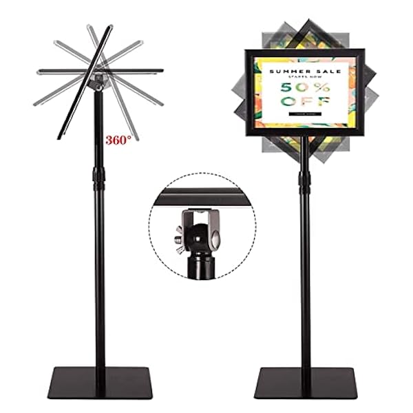 LVTFCO Teken Verstelbare Voetstuk Poster Stand, Poster Teken Stand Staande Teken Houders, Heavy Duty Voetstuk Poster Teken Stand, Reclame Zakelijk Menu Teken Houder
