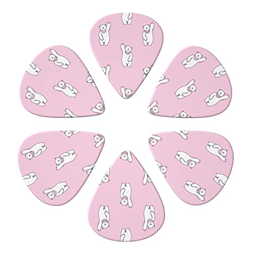 Polar Bear Pink Lot de 6 médiators pour guitare acoustique, guitare électrique, basse, ukulélé – fins, moyens et épais - Les Beatles, Paul McCartney, John Lennon, RIngo Starr, George Harrison Polar Bear Pink Lot de 6 médiators pour guitare acoustique, guitare électrique, basse, ukulélé – fins, moyens et épais – Image 5