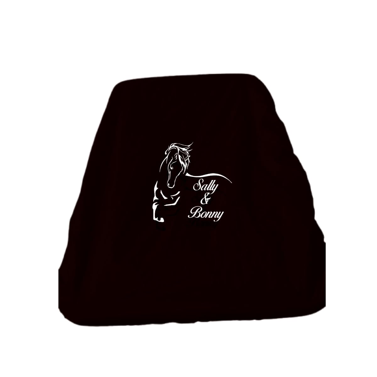 Personalized Horse Wheelbarrow Cover, Water Resistant Vinyl, Multiple Colors Available, Equestrian Equipment Protection (White Vinyl, Black, Extra Large)