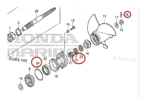 Kit de joint d'huile unité inférieure contre l'eau moteur BF25D BF30D - 2