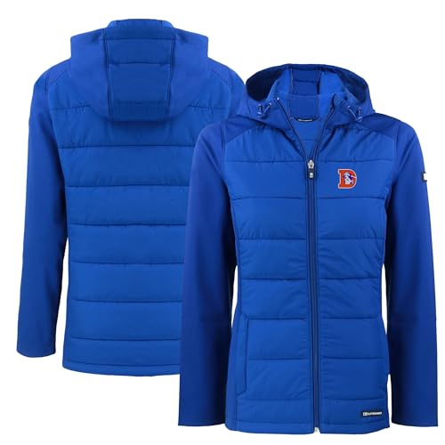 Cutter & Buck Women's NFL Throwback Evoke Hybrid Eco Softshell Recycled Full-Zip Hoodie Jacket