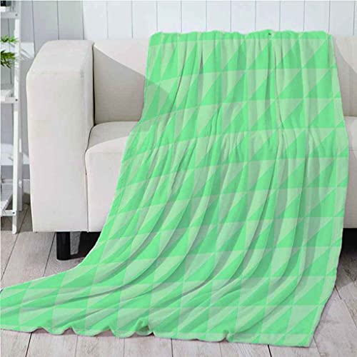 Couverture flanelle douce lit canapé plaid géométrique vert impression 3D 130x150 - 5