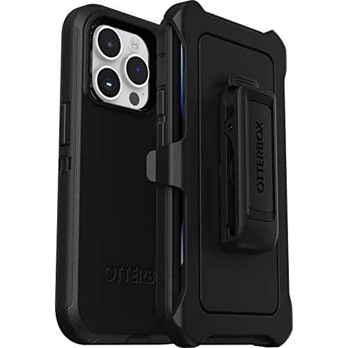 Funda para iPhone 14 Pro OtterBox Defender, resistente a golpes y caídas, Ultra-Rugerizada, Protectora, Testada 4x con estándares Militares anticaídas, Negro Cover