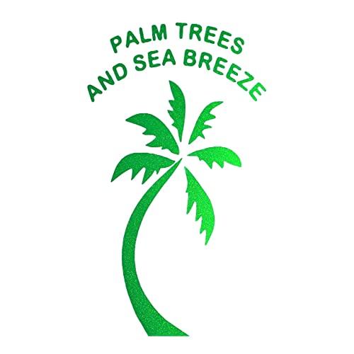 Palm Trees Sea Breeze CarWindowDoor Sticker Decal (3 X 5.