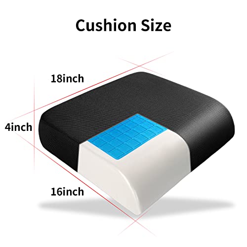 Youfi Thick Memory Foam & Gel Seat Cushion, 18 Inchx16 Inchx4 Inch Large Chair Cushion For Wheelchair Mobility Scooters thumb #1