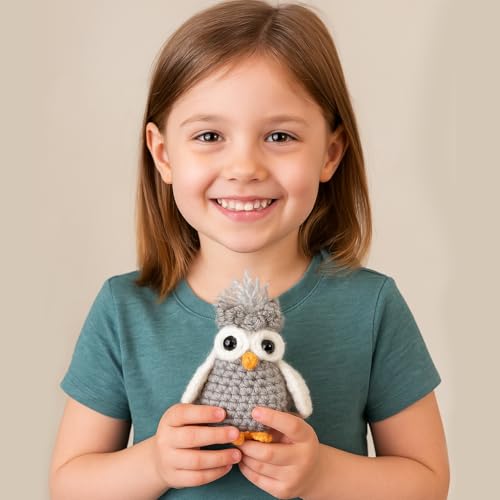 Image of Leisure Arts Amigurumi Miniatures Owl Crochet Pattern Book | Miniature owl amigurumi crochet pattern. Intermediate level. Step-by-step instructions and detailed images included.