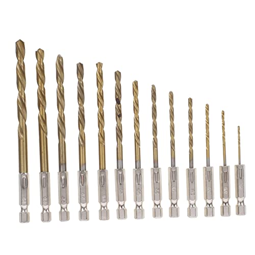 HOLIDYOYO 13pcs Twisted Drill Bits Set Concrete Metal Multipurpose Drill Bits Sturdy Hardness