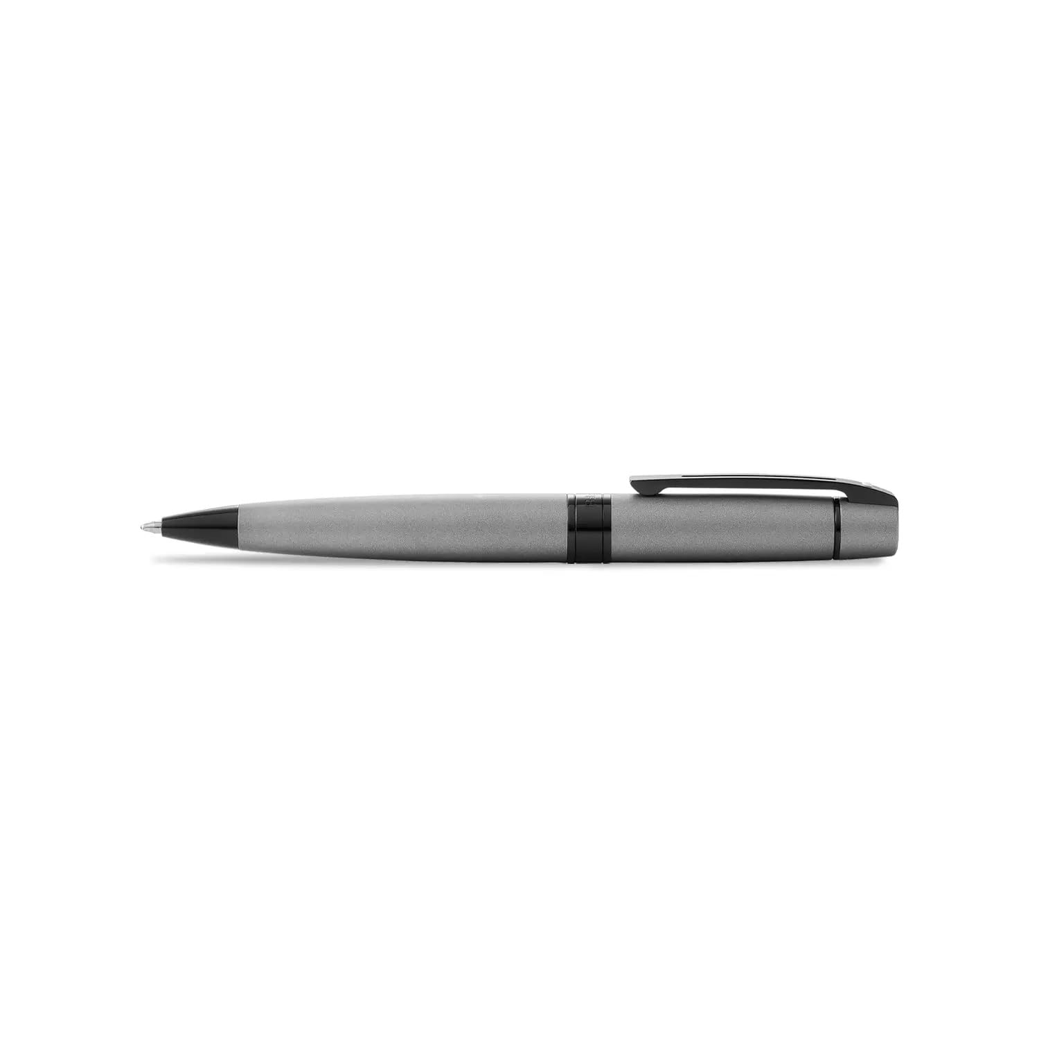 Sheaffer 300 9345 - Bolígrafo gris mate con bordes negros pulidos