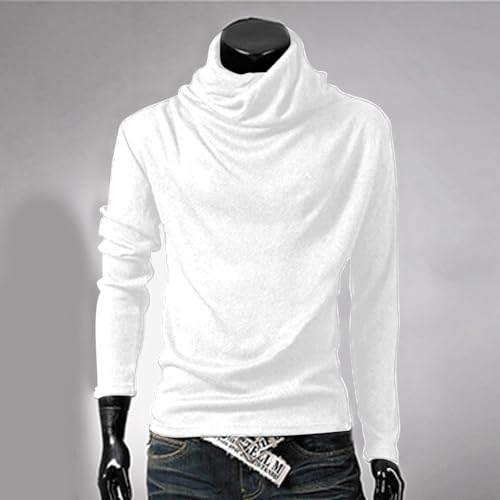 Men's Turtleneck Pullover Sweater Long Sleeve Vintage Knit Cowl Neck Thermal Top Slim Fit Casual Stretchable Jumper3