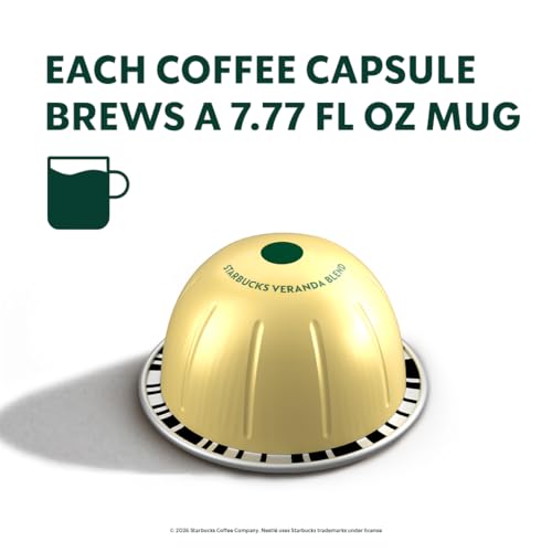 Image of Starbucks by Nespresso Vertuo, Veranda Blend, Blonde Roast Coffee, 30-count Coffee Pods, Brews 7.8 oz.