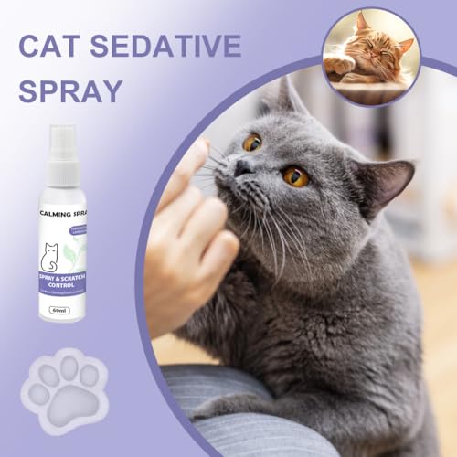 Cerioll Pheromone Katzen, Beruhigungsmittel Für Katzen, 60ml Calming Spray, Pet Calming Spray, Anti Stress, Wirkt Schnell & Effektiv Gegen Stress, Alternative Zu Beruhigungstabletten