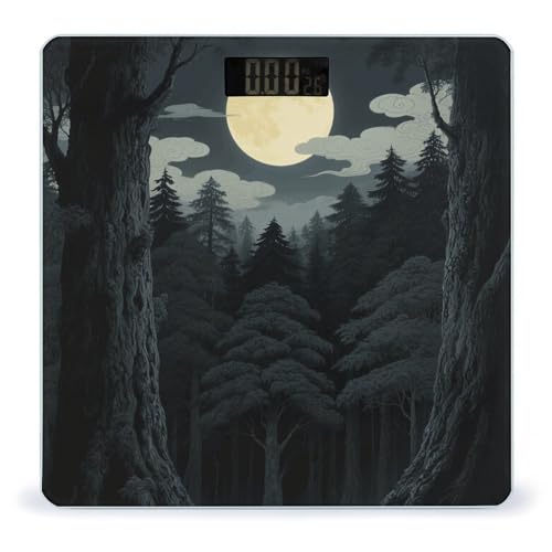 Báscula digital para baño Forest Japanese Moon con vidrio templado