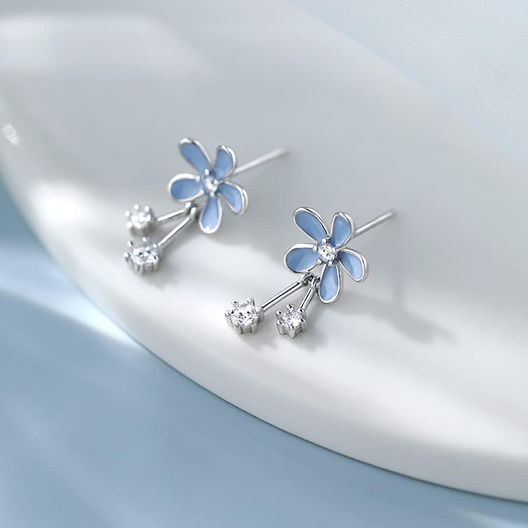 SLUYNZ Solid 925 Sterling Silver Pretty Flowers Earrings Studs for Women Teens Elegant CZ Flowers Studs Earrings - Image 6