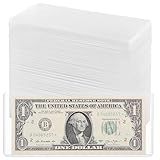 90PCS Clear Banknote Holders - Top-Load Hard Bill Currency PVC Holders 6.6