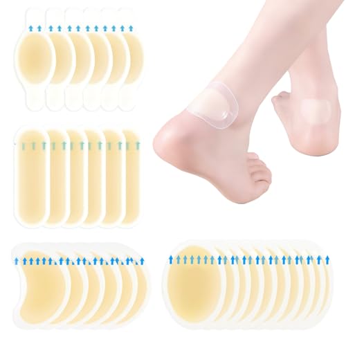 Sudnsadaks 28 Pcs Tiritas Ampollas, Apósitos Hidrocoloides Contra Rozaduras, Parche Ampollas Los Pies, Tiritas para Ampollas Deportivas, Venda Adhesiva Impermeable, Prevención de Dedos y Talones