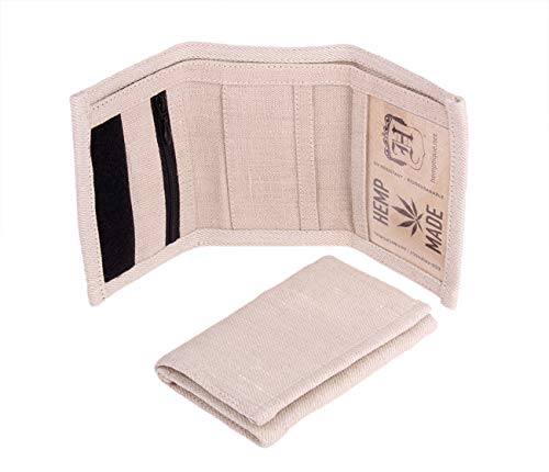 Hemptique Hemp Five Compartment TriFold Wallet for Men & Women - Natural