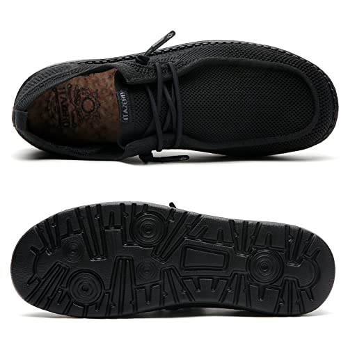 Itazero Men Extra Wide Shoes Lightweight Stretch Wide Width Shoes With Arch Support Insole All Black 11 #TOP4