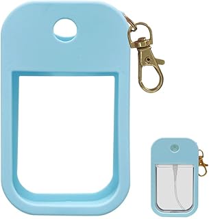 Silicone Hand Sanitizer Spray Case for Touchland 1FL. OZ. Protective Case with Keychain for Power Mist, Travel Size Hand Sanitizer Spray Holder (Blue)