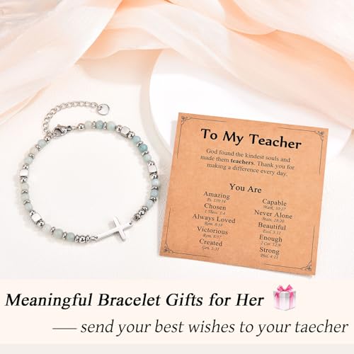 Image of Religious Cross Bracelet for Women Girls, Christian Gifts for Daughter Granddaughter Sister in Christ Friend Niece on Birthday Christmas Easter Valentines Day Graduation