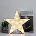 LED Marquee Star Sign Night Light, Battery Operated Star Shaped Desk Table Lamp for Kids, Baby, Child, Girl Gift, Nursery Room, Wall Decor (White)