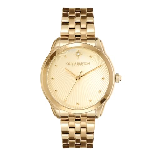 Olivia Burton Analogue Quartz Watch for Women Starlight Collection with Gold Colored Stainless Steel Bracelet - 24000048