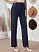LILLUSORY Work Dress Pants Womens Business Casual High Waisted Trousers Slacks 2025 Fashion Ladies Dressy Straight Leg Teacher Outfits Office Professional Clothes Navy 8