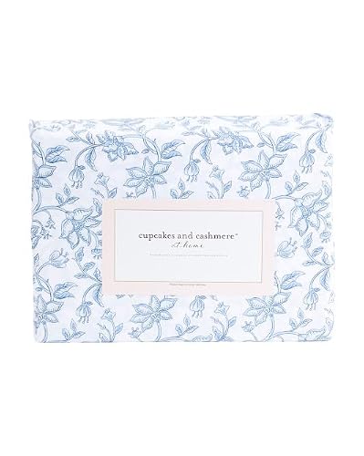 cupcakes and cashmere Sheet Set, Blue Floral - Queen