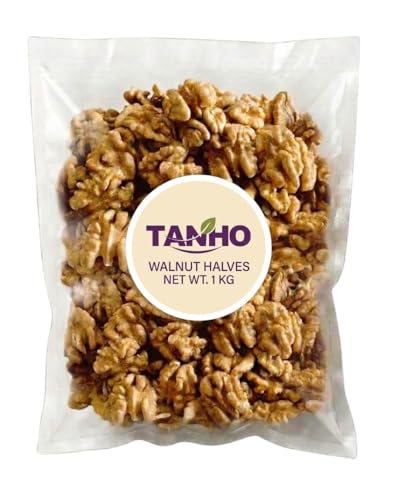 TANHO Walnut Halves 1kg Premium Natural Walnuts Fresh & Crunchy High in Omega-3 Protein & Fibre Healthy Snack Baking & Cooking Nuts