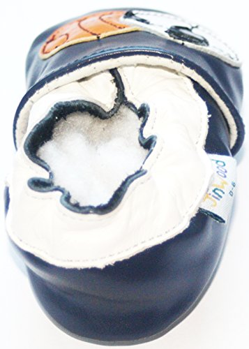 Leather Baby Soft Sole Shoes Boy Girl Infant Children Kid Toddler Crib First Walk Gift Soccer&Basketball Navy (6-12month, Navy)