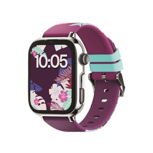 SaveFamily SaveWatch Plus 2 | Montre Connectée pour Enfant avec Localisateur GPS, Appels, Vidéo, Whatsapp, Spotify, App Store - Cadran Argenté et Bracelet en Silicone Maui