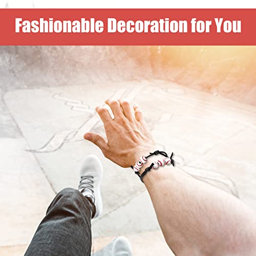 baseball party favors - 36pcs charm baseball bracelets for boys adjustable sport wristbands with bead balls - team theme birthday gift for teens