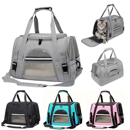 Bolsa Pet Transporte Viagem Avião Para Cães Gatos Luxo (cinzaa)