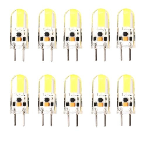 ALIVIM 10 Piezas GY6.35 2W 12V Bombilla LED Corn Light Bombilla Droplight Chandelier Cold White Room Office Warm White Lamp Dimmable,Warm white