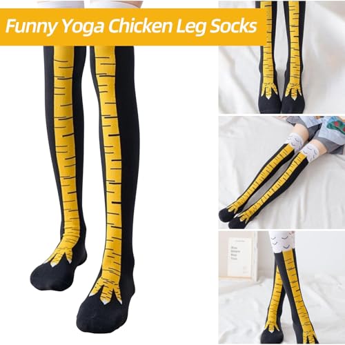 AINIUNIU 2 Paar Hühnerfüße Strümpfe, Chicken Leg Socks, Fun Hühner Legs Sock, Hühnerbein Kniestrümpfe Ofenrohrsocken, Kostüm Damen Hühnersocken Geschenke, Personalisierte Witzige Socken