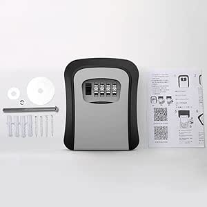 Key Lock Box Wall Mounted 4 Digit Combination Key Safe For Airbnb Home Garage School Household Keys