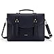 ECOSUSI Laptop Handtasche Damen für Frauen 15,6 Zoll PU-Leder Aktentasche Große Computer-Umhängetasche Messenger Bag Schwarz