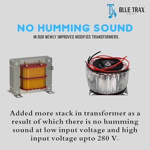 Image of BLUETRAX 1600VA Step Down Voltage Converter Transformer 220V to 110V for US Appliances in India | Compact Hanging Design | Copper Core | Safe Efficient Lightweight Converter for Home Office Kitchen