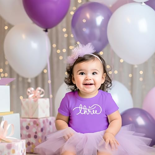 Olive Loves Girls Cursive Three Shirt for Toddler Girls 3rd Birthday Outfit4