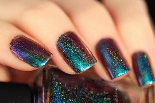 Image of ILNP Hush (H) - Teal, Blue, Violet, Orange, Red Holographic Ultra Chrome Color Shifting Nail Polish