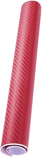 FAVOMOTO 3D Estéreo de Fibra de Carbono Sarja Carbono Adesivo de Fibra de Carbono Carro Vinil Diy Embrulho Papel Rolo de Papel Adesivo de Filme Decoração (Vermelho)