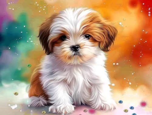 Diamond Painting chien coloré pour adulte et enfant 40x50 cm