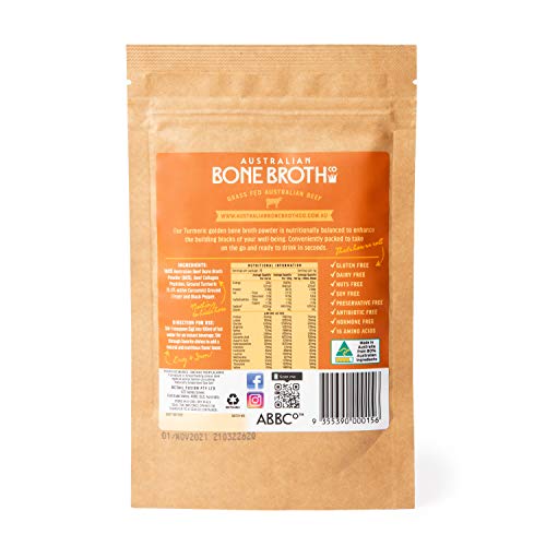 Beef Bone Broth Concentrate Powder -Turmeric - Freeze-Dried Powder Rich in Collagen Protein, Amino acids. Instant… - Afbeelding 4