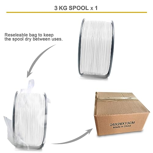 Image of Reprapper White PLA Filament Spool for 3D Printer 1.75mm (± 0.03mm) 11lb (5kg)
