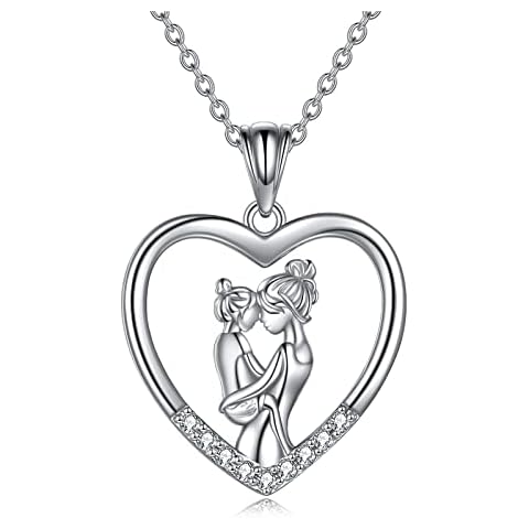YAFEINI Geschenke für Mama 925 Sterling Silber Mutter und Tochter Halskette Muttertag Kette Geburtstag Anhänger Schmuck Cover